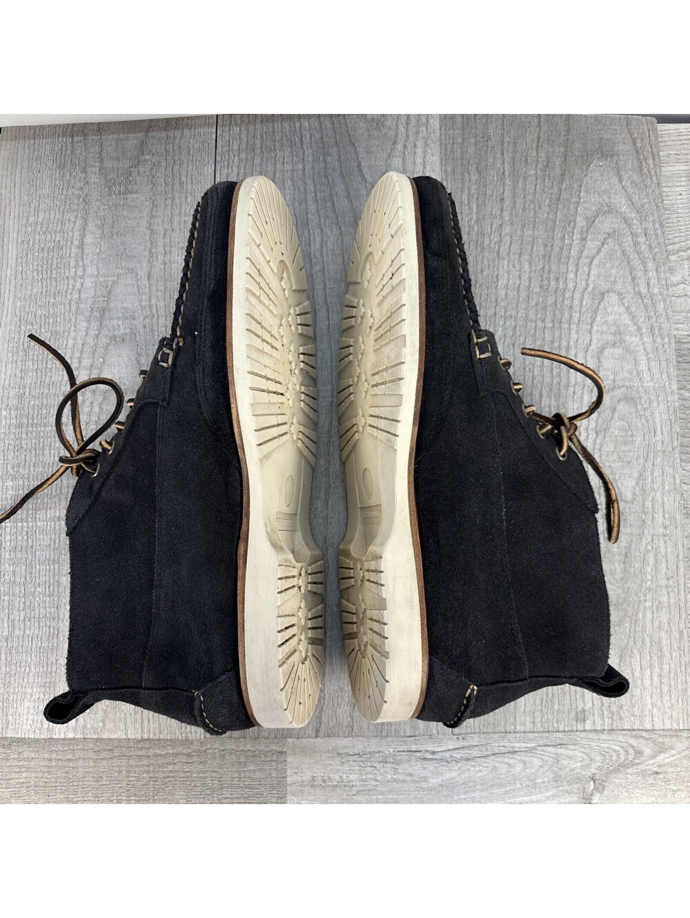 Lucky Brand Mens 11 Blue Suede Moc Toe Chukka Boots Ankle Shoes 10606 Size 11M - Picture 6 of 12